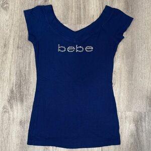 Bebe Royal Blue Short Sleeve Tee Y2K